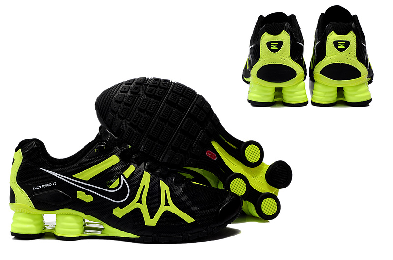 New Nike Shox Turbo+13 Shoes Black Fluorscent Green