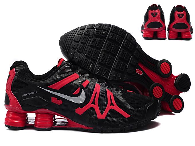 New Nike Shox Turbo+13 Shoes Black Red - Click Image to Close