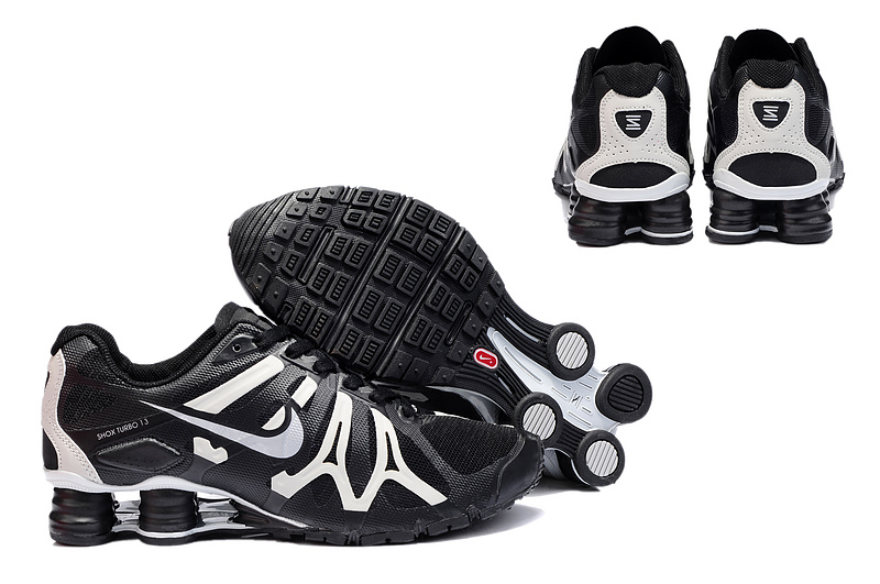 New Nike Shox Turbo+13 Shoes Black White - Click Image to Close