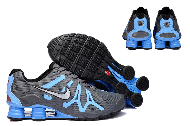 New Nike Shox Turbo+13 Shoes Grey Blue Black