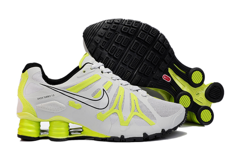 New Nike Shox Turbo+13 Shoes Grey Fluorscent Green