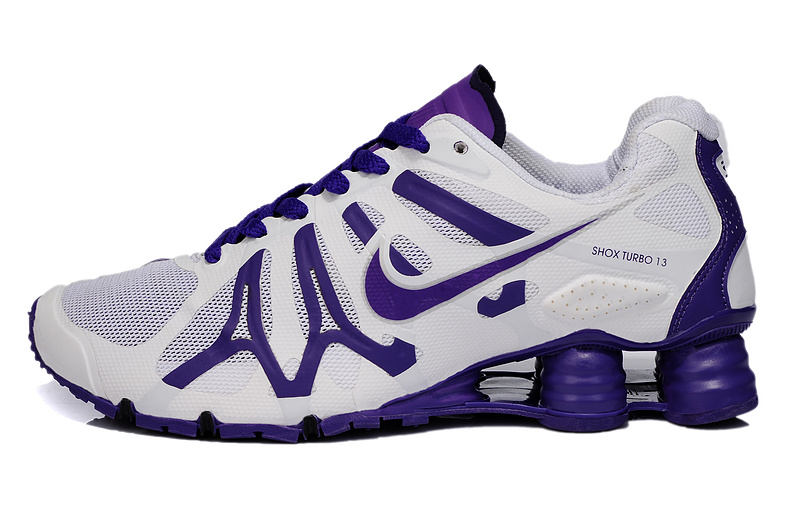 New Nike Shox Turbo+13 Shoes White Purple For Women - Click Image to Close