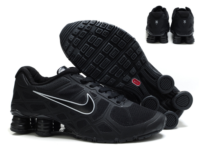 New Nike Shox Turbo 12 Mesh Shoes All Black - Click Image to Close