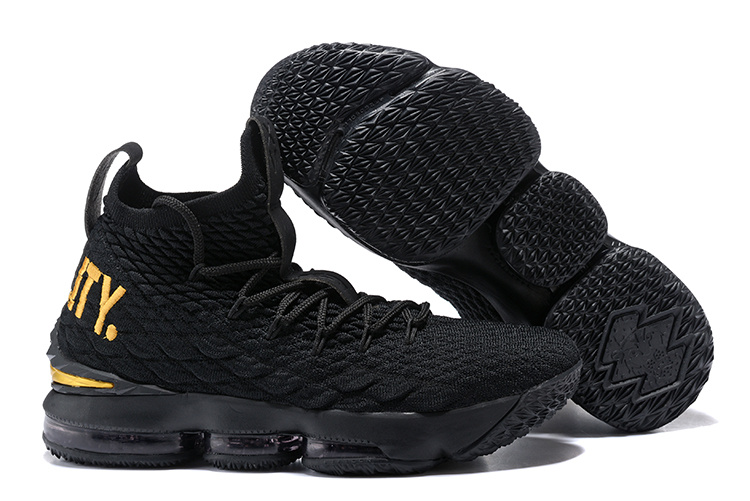 New Nike lebron 15 Equal Black Gloden Shoes