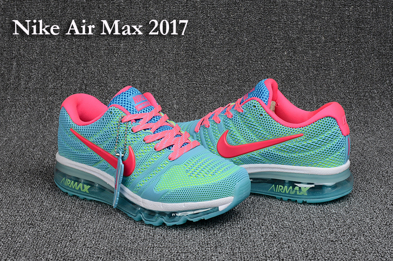 Women Nike Air Max 2017 Jade Blue Pink White Running Shoes