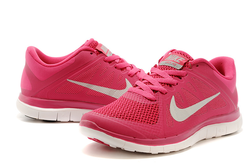New Women Nike Free 4.0 V4 Red White Running Shoes - Click Image to Close