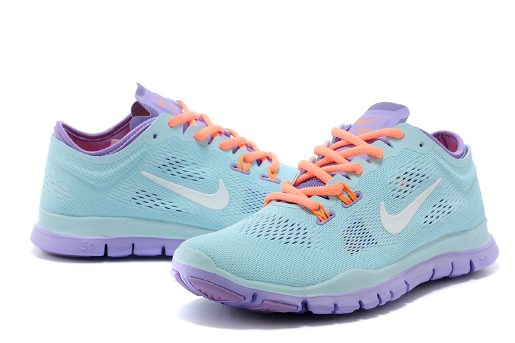 New Women Nike Free 5.0 Green Purple Orange Training Shoes