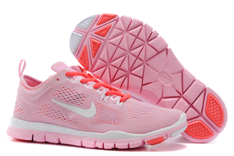 New Women Nike Free 5.0 Light Pink White Training Shoes