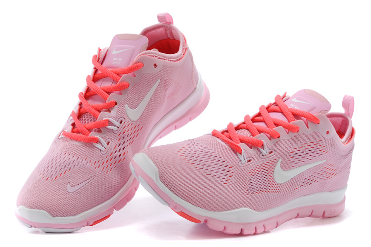 New Women Nike Free 5.0 Light Pink White Training Shoes - Click Image to Close