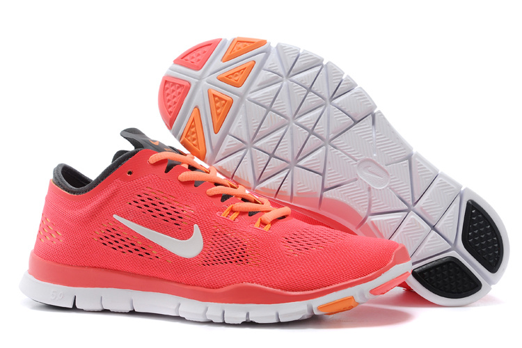 New Women Nike Free 5.0 Orange White Training Shoes