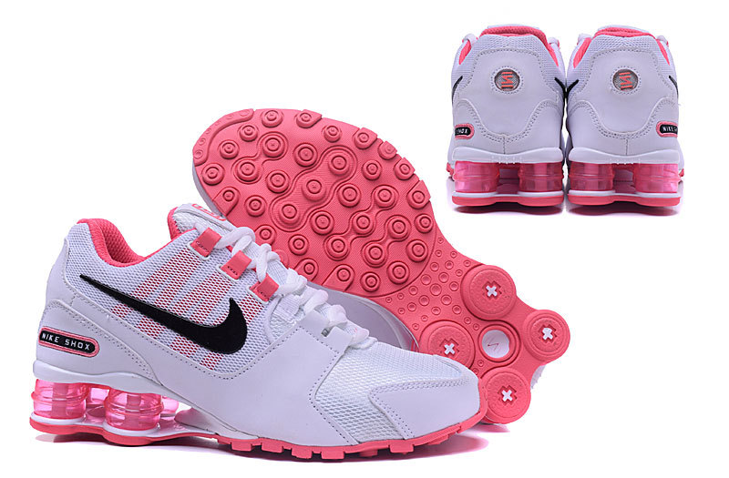 New Women Nike Shox Current Shoes White Pink Black - Click Image to Close