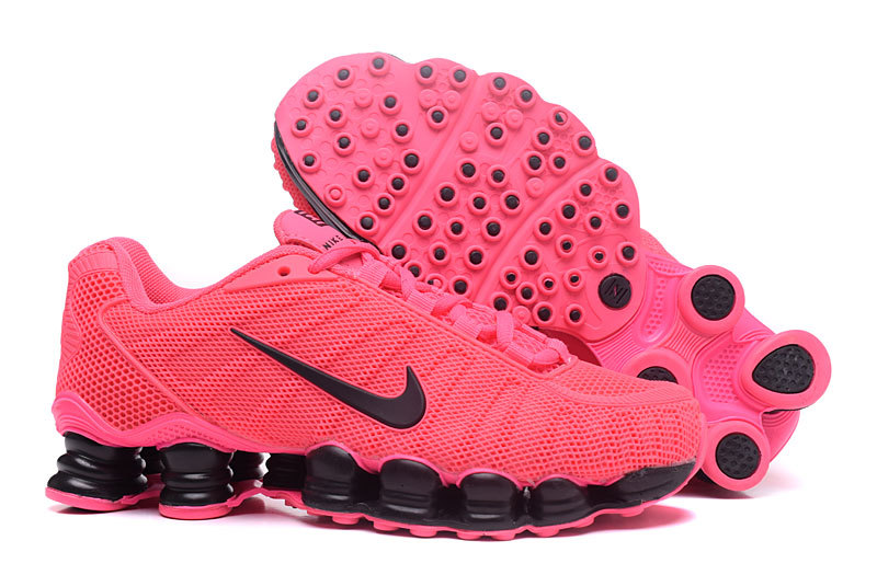 New Women Nike Shox TLX Plastic Surface Pink Black Shoes - Click Image to Close