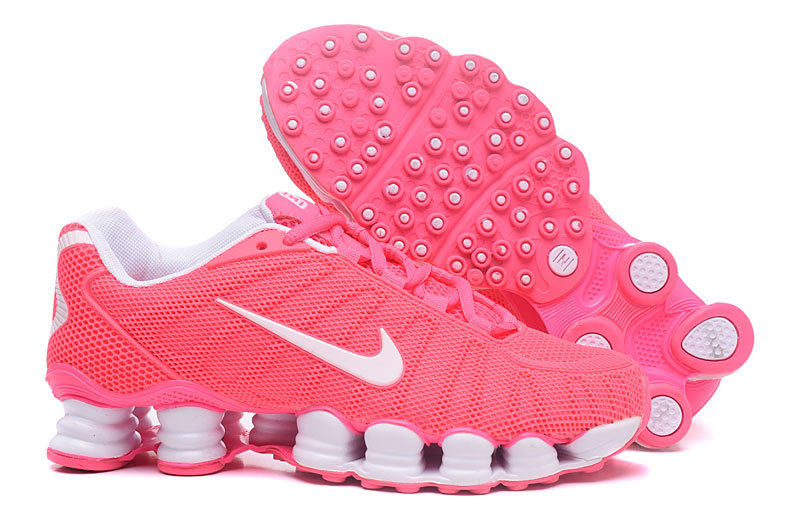 New Women Nike Shox TLX Plastic Surface Red White Shoes - Click Image to Close