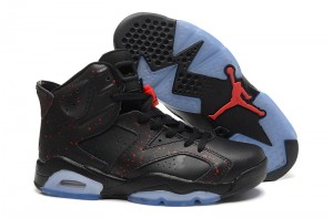 Newest Air Jordan 6 Black Red Speckle Translucent Sole - Click Image to Close