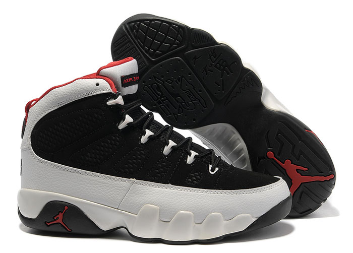 Newest Air Jordan 9 Retro Black White Varsity Red