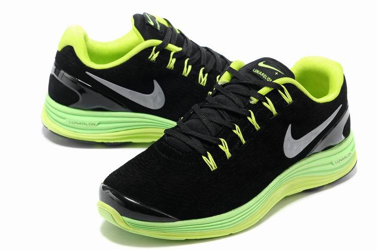 Nike 2013 Moonfall Black Green Yellow Sport Shoes - Click Image to Close