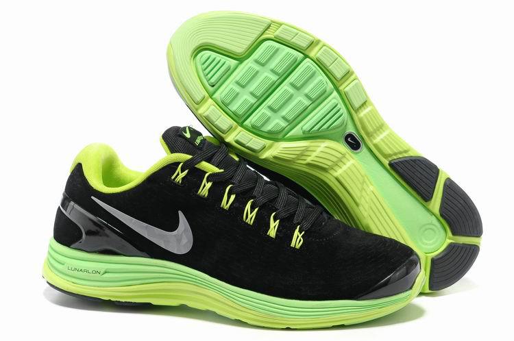Nike 2013 Moonfall Black Green Yellow Sport Shoes