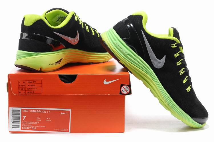 Nike 2013 Moonfall Black Green Yellow Sport Shoes - Click Image to Close