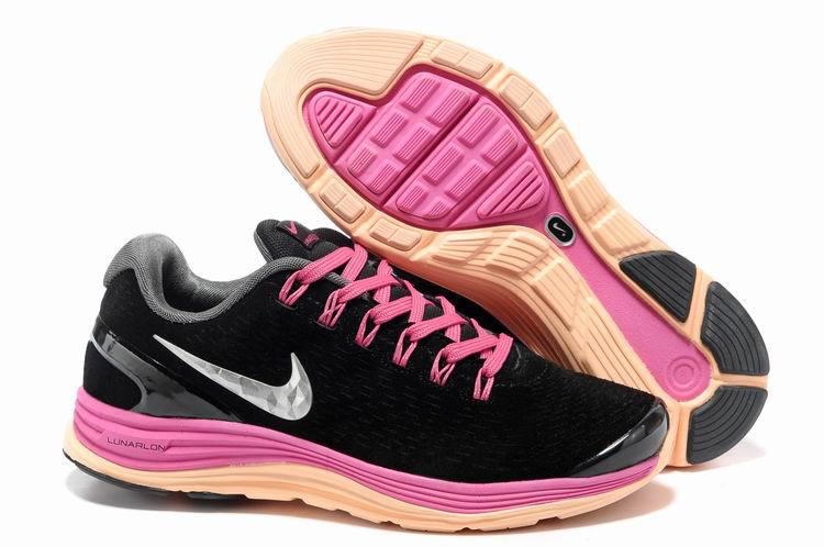 Nike 2013 Moonfall Black Pink Orange Sport Shoes