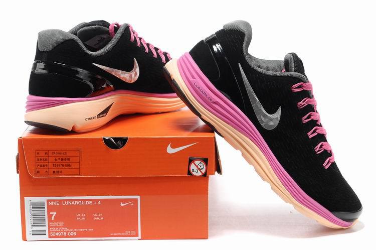 Nike 2013 Moonfall Black Pink Orange Sport Shoes