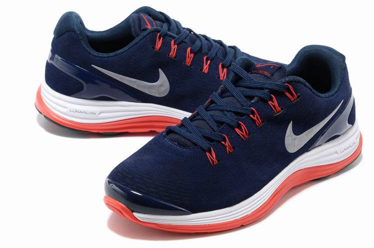 Nike 2013 Moonfall Blue Red White Sport Shoes - Click Image to Close