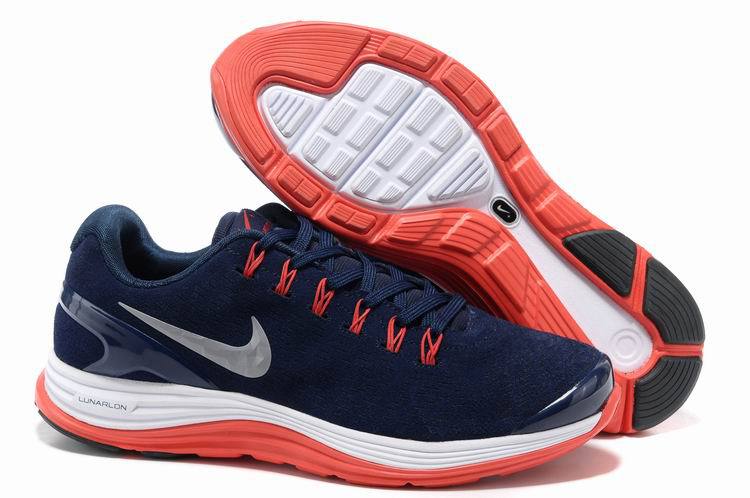 Nike 2013 Moonfall Blue Red White Sport Shoes