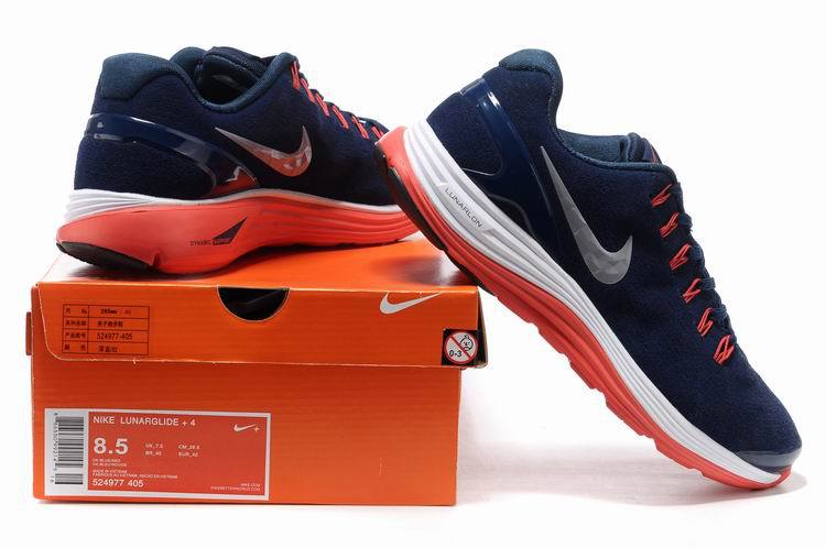 Nike 2013 Moonfall Blue Red White Sport Shoes