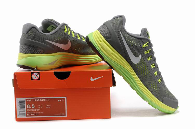 Nike 2013 Moonfall Grenadine Grey Yellow Green Sport Shoes