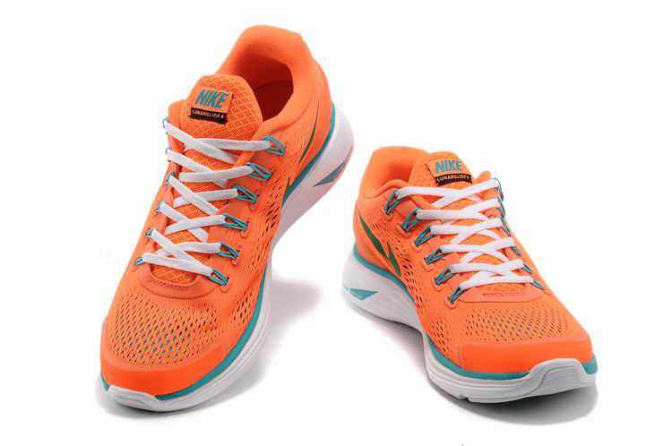 Nike 2013 Moonfall Grenadine Orange Blue White Sport Shoes - Click Image to Close
