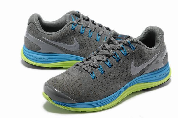 Nike 2013 Moonfall Grey Blue Green Sport Shoes - Click Image to Close