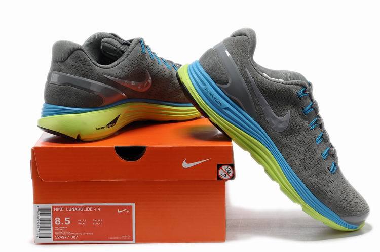 Nike 2013 Moonfall Grey Blue Green Sport Shoes - Click Image to Close