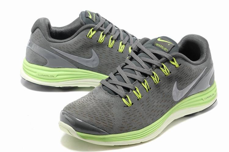 Nike 2013 Moonfall Grey Green White Sport Shoes - Click Image to Close