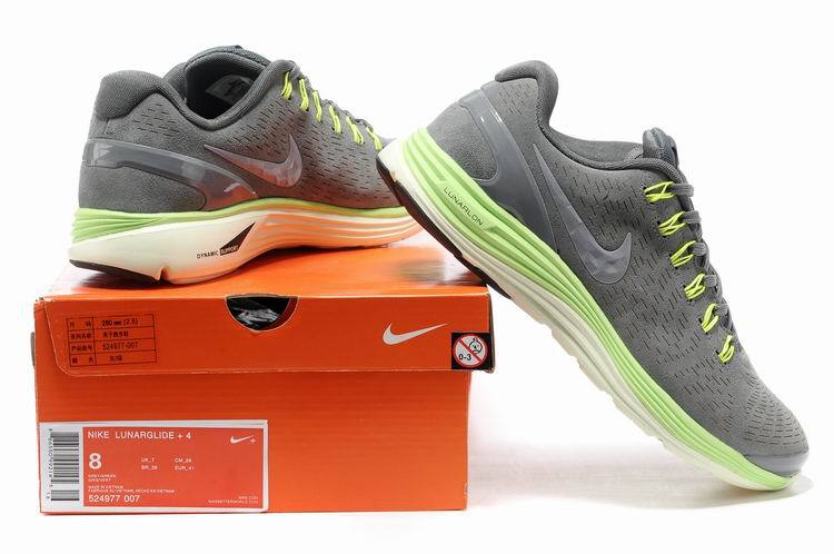 Nike 2013 Moonfall Grey Green White Sport Shoes - Click Image to Close