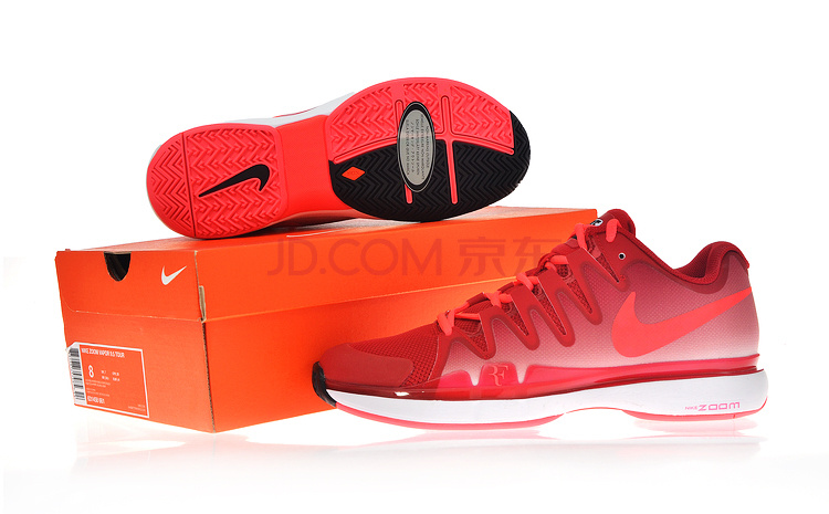 Nike 2014 Zoom Vapor 9.5 Tour Red White Tennis Shoes - Click Image to Close