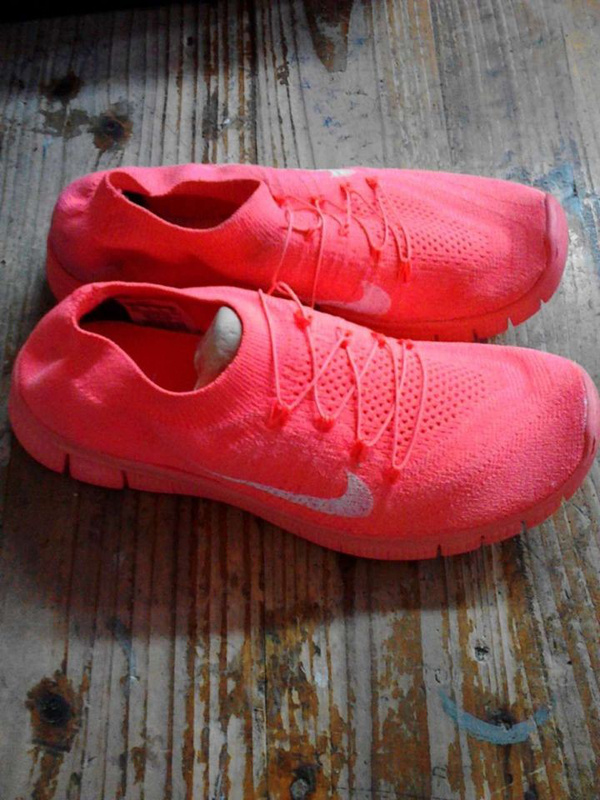 Nike Free 5.0 Flyknit rainbow All Red Shoes - Click Image to Close