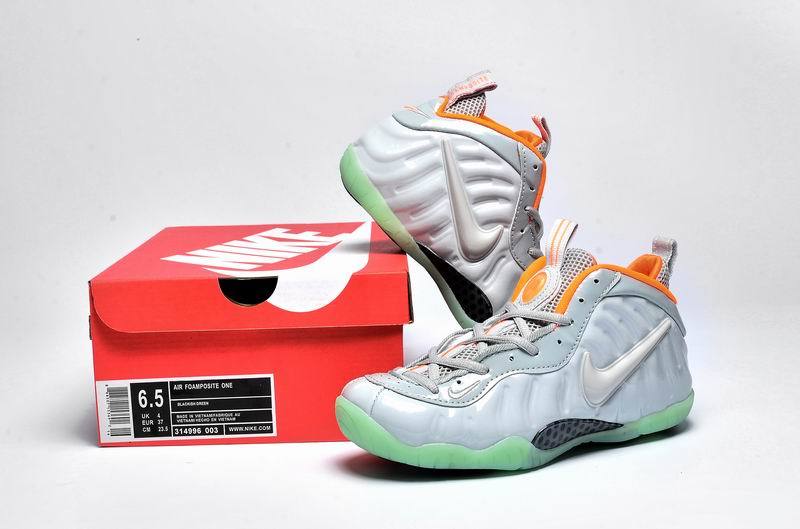 Nike Air Foamposite One Silver Green Orange Shoes For Women