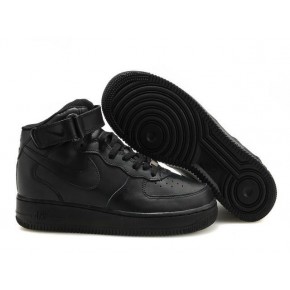 Nike Air Force 1 High All Black Shoes - Click Image to Close