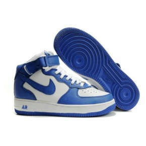 Nike Air Force 1 High Blue White Shoes - Click Image to Close