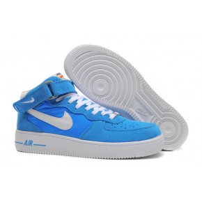 Nike Air Force 1 High Strap Blue White Shoes - Click Image to Close