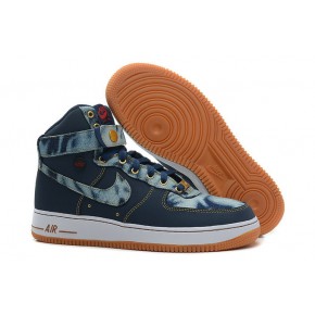 Nike Air Force 1 High Strap Blue Yellow Shoes - Click Image to Close