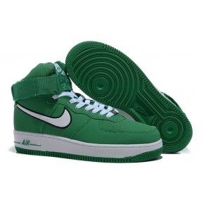 Nike Air Force 1 High Strap Green White Shoes - Click Image to Close