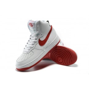 Nike Air Force 1 High White Red Shoes - Click Image to Close