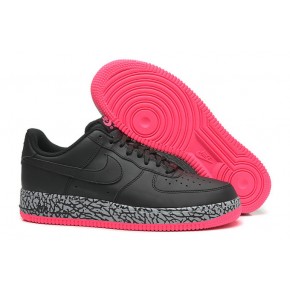Nike Air Force 1 Low Black Grey Red Shoes - Click Image to Close