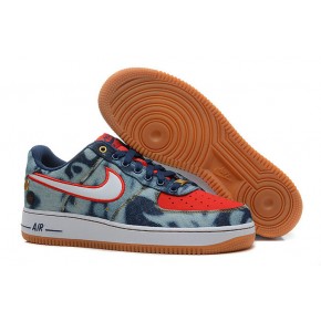 Nike Air Force 1 Low Blue Redish Orange Shoes - Click Image to Close