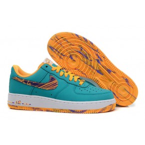 Nike Air Force 1 Low Blue Yellow White Shoes - Click Image to Close