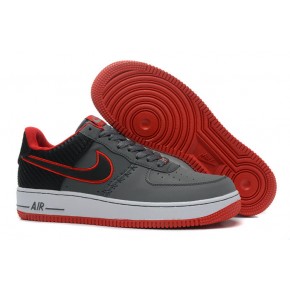 Nike Air Force 1 Low Grey Red White Shoes