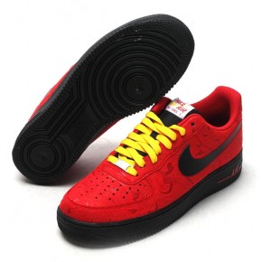 Nike Air Force 1 Low Hot Red Black Yellow Shoes - Click Image to Close