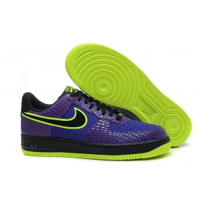 Nike Air Force 1 Low Purple Black Fluorscent Green Shoes - Click Image to Close