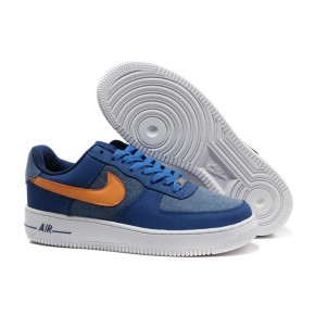 Nike Air Force 1 Low Suede Blue Orange White Shoes - Click Image to Close