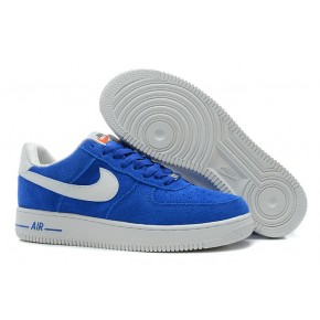 Nike Air Force 1 Low Suede Blue White Shoes - Click Image to Close